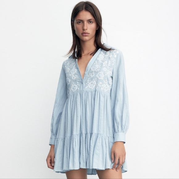 Embroidered Mini Dress Zara - Picture 8 of 10